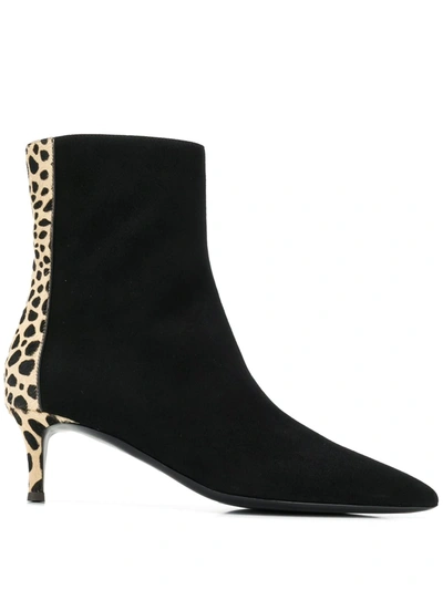 Shop Giuseppe Zanotti Leopard Ankle Boots In Black