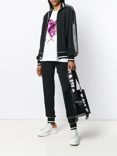 Shop Dolce & Gabbana Striped Track Jacket In Black