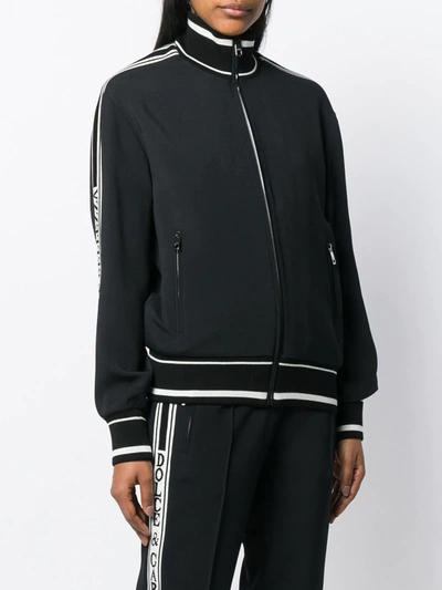 Shop Dolce & Gabbana Striped Track Jacket In Black