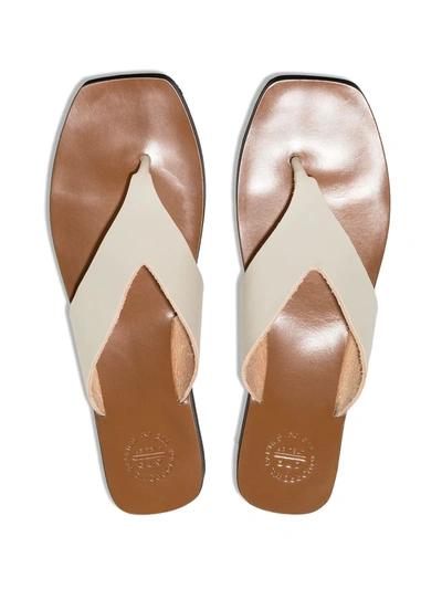 Shop Atp Atelier Melitto Leather Flatform Sandals In White