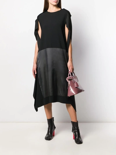 Shop Maison Margiela Contrast Panel Dress In Black