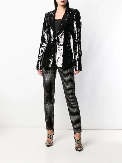 Philipp Plein Sequin Embellished Blazer In Black