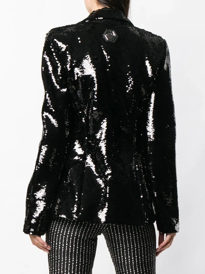 Philipp Plein Sequin Embellished Blazer In Black