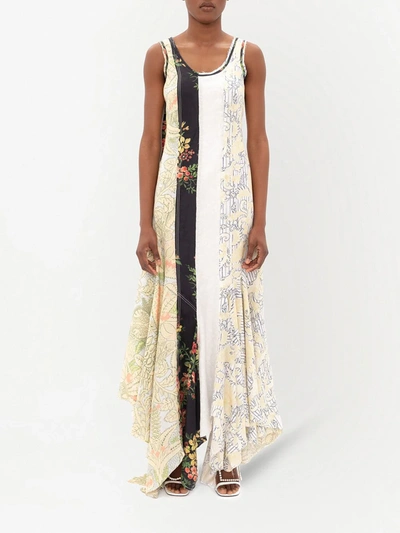 Shop Jw Anderson Floral Patchwork Dress In Neutrals