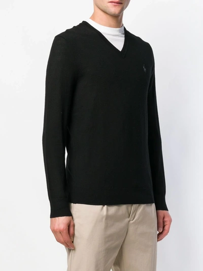 Shop Polo Ralph Lauren V Neck Jumper In Black