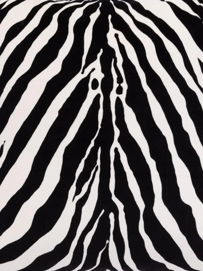 Dolce & Gabbana Medium Zebra-print Velvet Cushion In Black