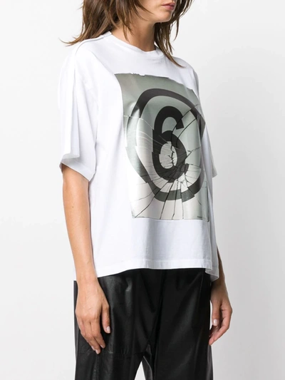 Shop Mm6 Maison Margiela 6-print T-shirt In White