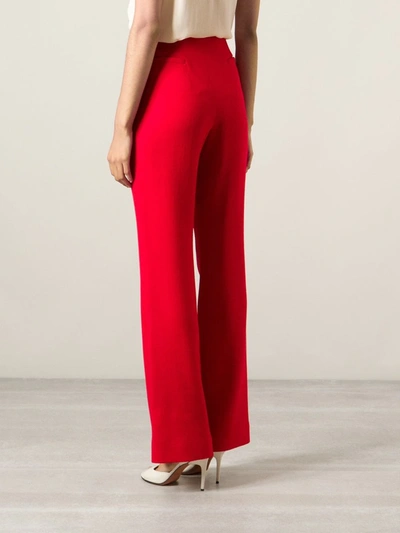 Pre-owned Jean Louis Scherrer Vintage Flared Trousers In Red