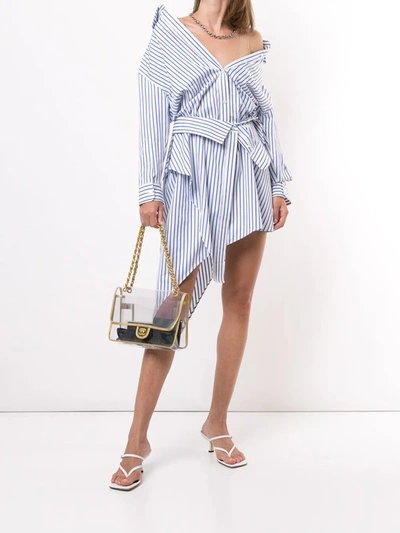 Pre-owned Chanel 2007 Clear Double Chain Shoulder Bag In Neutrals