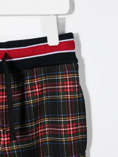 Shop Dolce & Gabbana Check Pattern Drawstring Trousers In Black