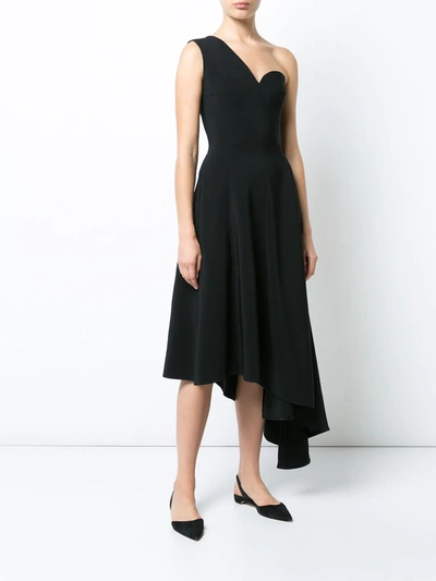 Shop Rosetta Getty One-shoulder Asymmetric Dress In Black