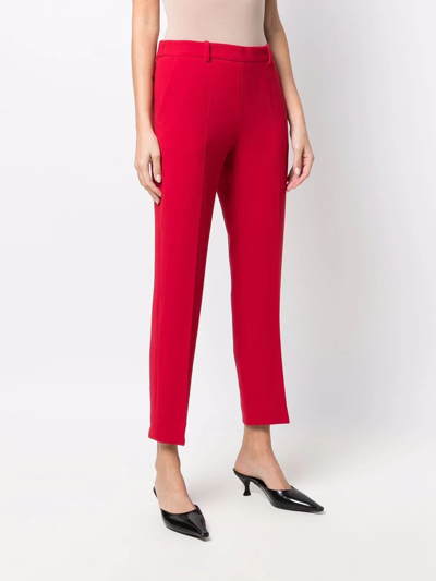 Shop Alberto Biani Slim-cut Trousers In Rot