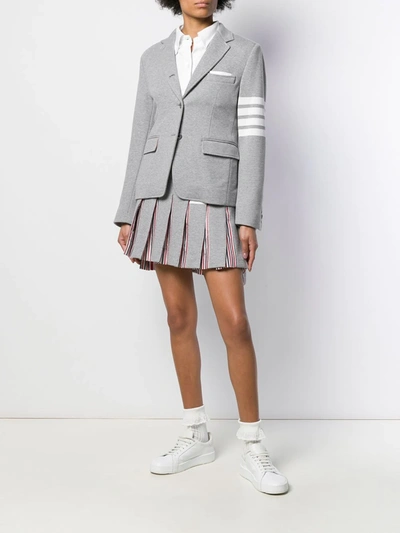 Shop Thom Browne Pleated Loopback Miniskirt In Grey