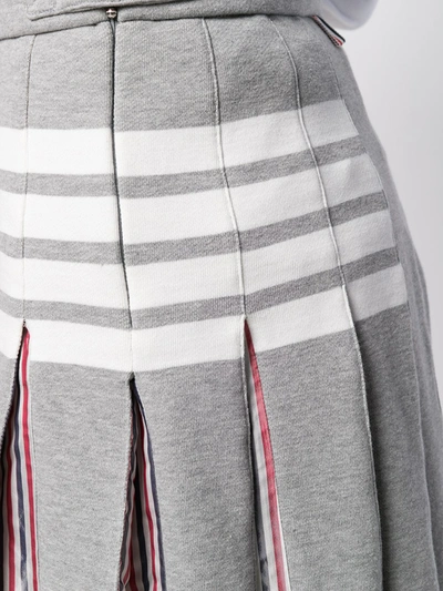 Shop Thom Browne Pleated Loopback Miniskirt In Grey