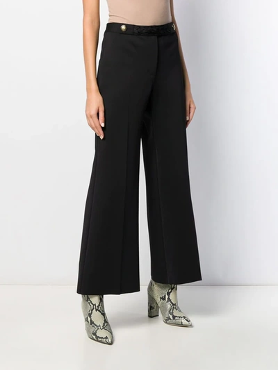 Shop Givenchy Braid Cropped Flared Trousers In Black