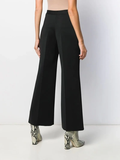 Shop Givenchy Braid Cropped Flared Trousers In Black
