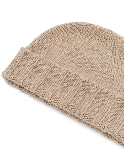 Shop Drumohr Cable Knit Beanie In Neutrals