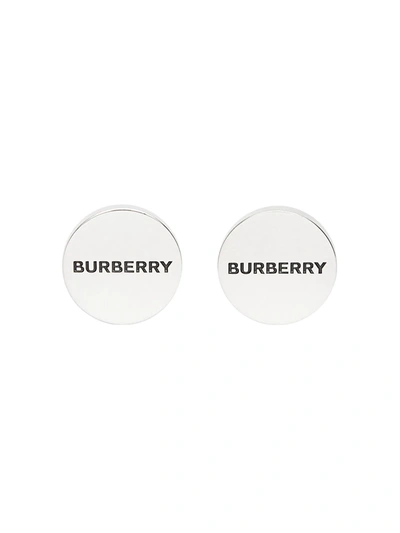 Shop Burberry Engraved Silver-plated Cufflinks