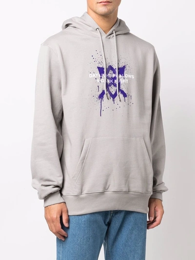 Shop Daily Paper Logo-print Cotton Hoodie In Grau