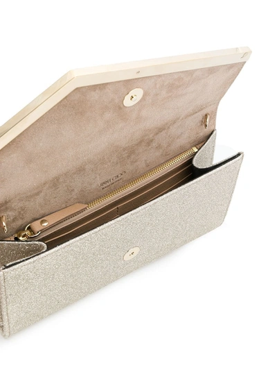 Jimmy Choo Emmie Glee Chain Pouch Bags In Metallic