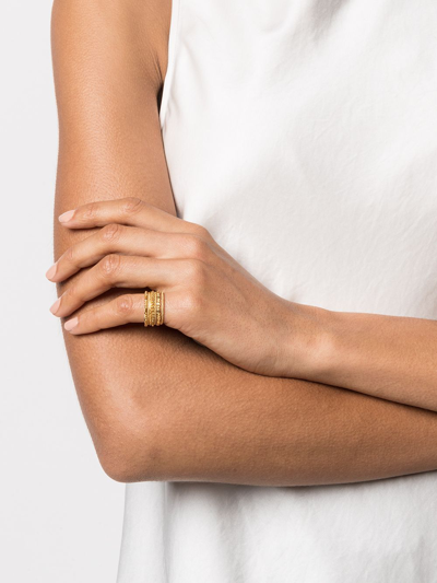 Wouters & Hendrix Sins And Senses Drop-detail Stack Rings In Gold