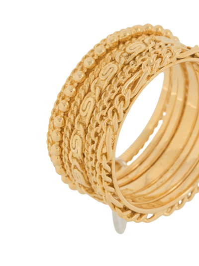 Wouters & Hendrix Sins And Senses Drop-detail Stack Rings In Gold