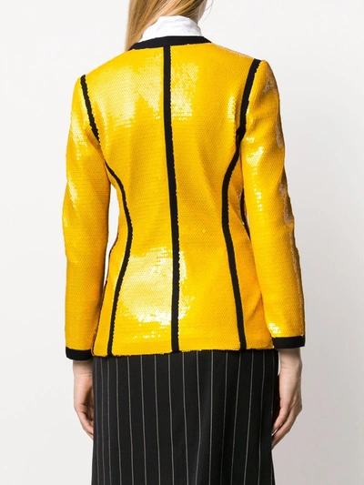 Pre-owned Chanel 1991 Sequinned Jacket In Yellow