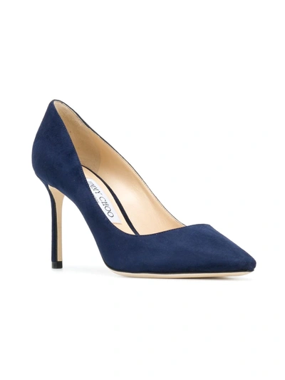 Jimmy Choo Romy 85 Thin-sole And Shallow High Heels In Blue