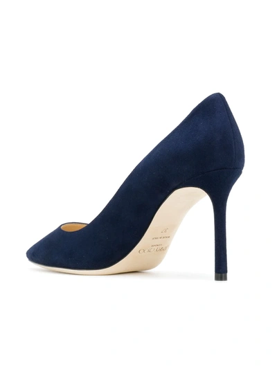 Jimmy Choo Romy 85 Thin-sole And Shallow High Heels In Blue