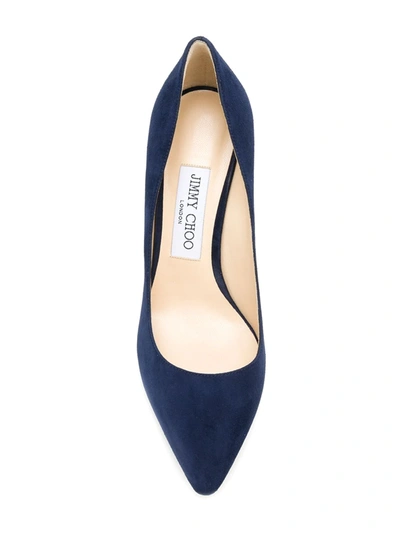 Jimmy Choo Romy 85 Thin-sole And Shallow High Heels In Blue