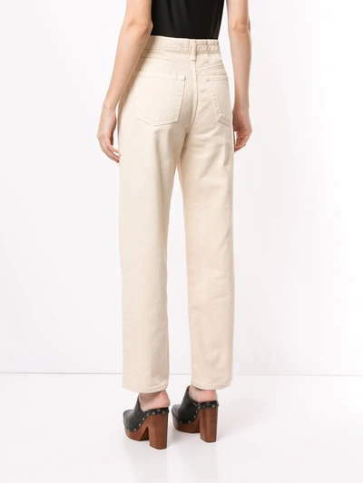 Pre-owned Versace High Rise Straight-fit Jeans In Neutrals