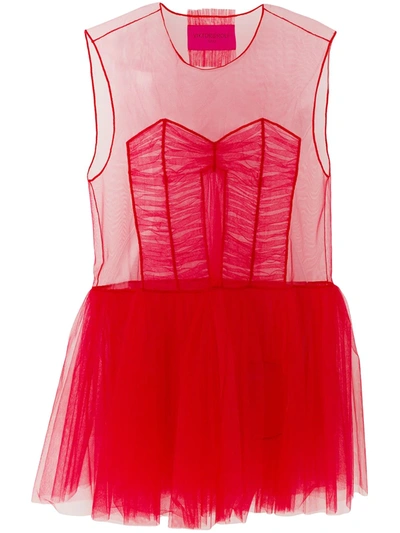 Shop Viktor & Rolf Dress With Hole Short Dress In Red