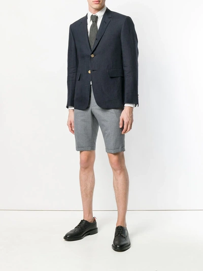 Shop Thom Browne Low Rise Skinny Shorts In Grey