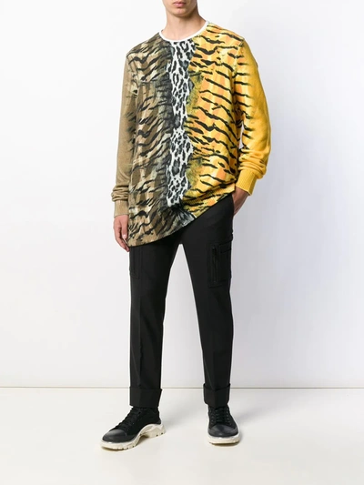 Shop Neil Barrett Safari Print Jumper In Yellow