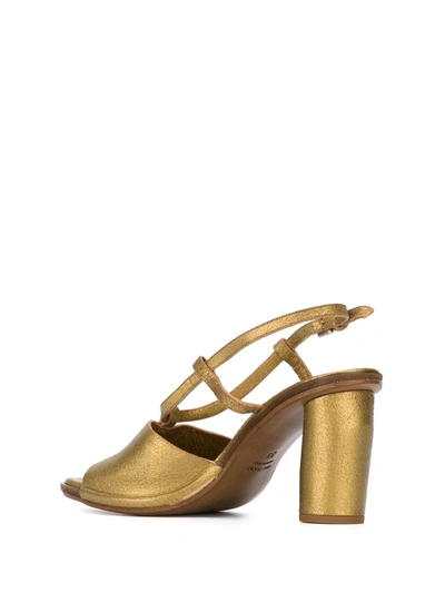 Shop Roberto Del Carlo Chunky Heel Sandals In Metallic