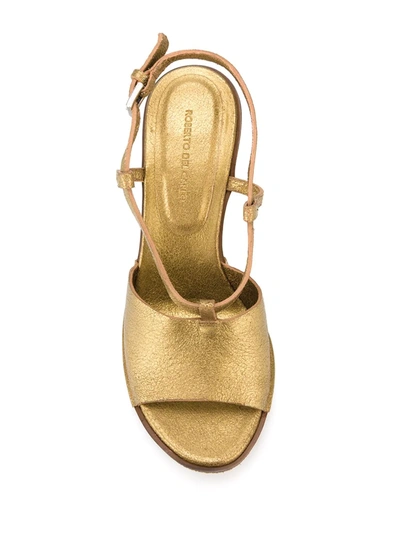 Shop Roberto Del Carlo Chunky Heel Sandals In Metallic