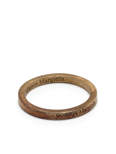 Maison Margiela Logo-engraved Band Ring In Gold | ModeSens