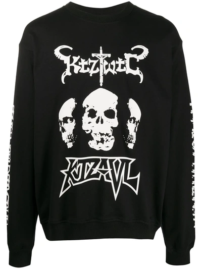 Shop Ktz Twtc Skull Crew Neck Sweatshirt In Black