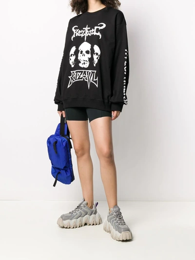 Shop Ktz Twtc Skull Crew Neck Sweatshirt In Black