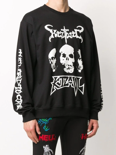 Shop Ktz Twtc Skull Crew Neck Sweatshirt In Black