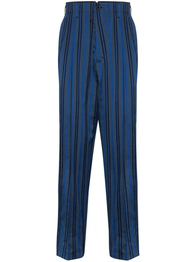 Shop Haider Ackermann Striped Tailored Trousers In Blue