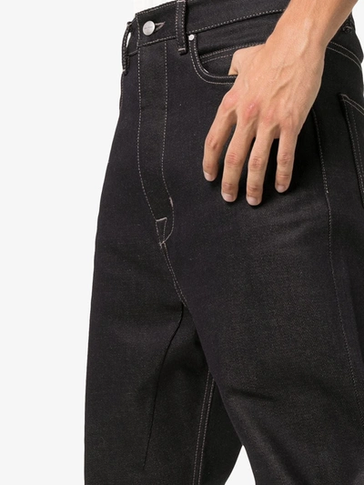 Shop Rick Owens Drop Crotch Cropped Jeans In Blue