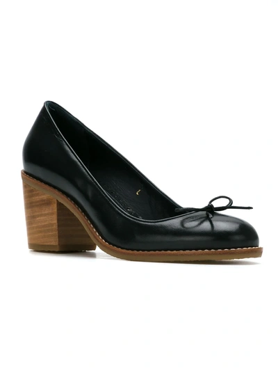 Sarah Chofakian Chunky Heel Pumps In Black