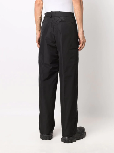 Shop Off-white Padded Straight-leg Trousers In Black