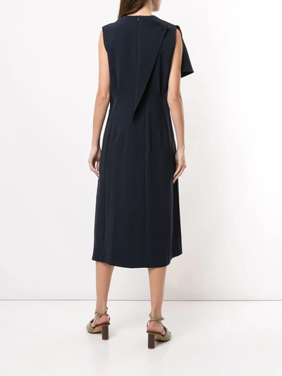 Shop Akira Naka Asymmetric Sleeveless Dress In Blue