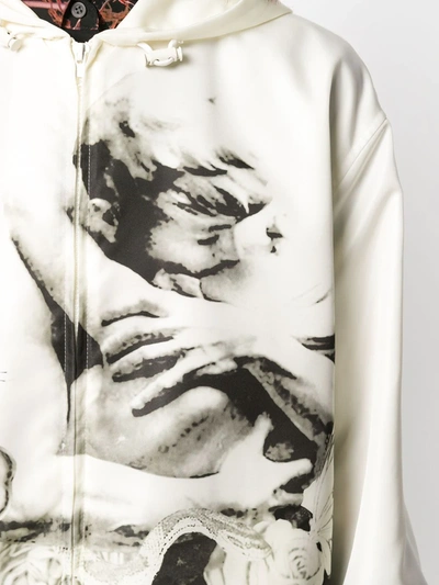 Shop Valentino X Undercover Lovers Zipped Sweatshirt In White