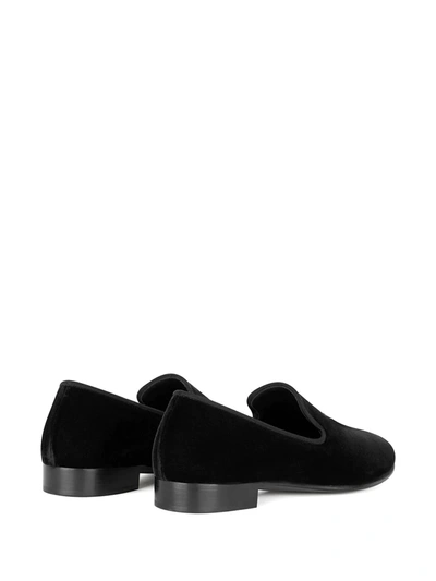 Shop Giuseppe Zanotti G-lewis Velvet Loafers In Black
