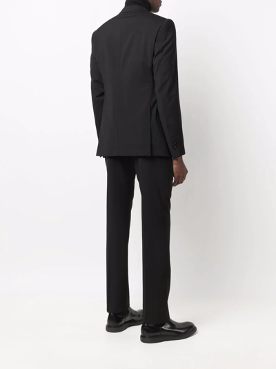 Shop Emporio Armani Fitted Single-breasted Suit In Schwarz