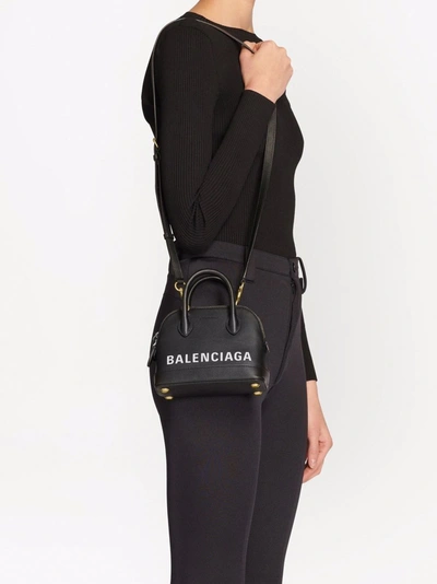 Shop Balenciaga Ville Top Handle Bag Xxs In Black