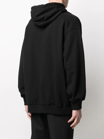 Givenchy Man Black Hoodie With Contrast Print In Black